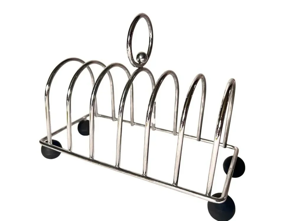 Toast Rack English Style - Victorian Chrome Holder for 6 Slices